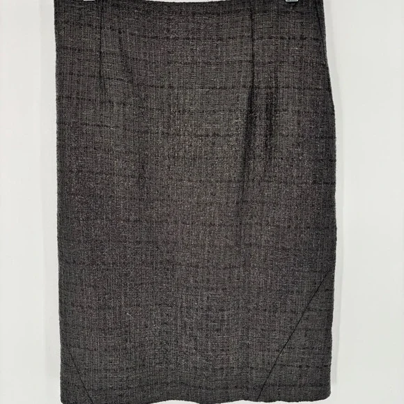 WILLOW Charcoal Grey Metallic Pencil Skirt Exposed Back Zipper Womens Sz 8 - Picture 2 of 9